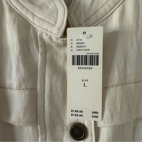 Anthropologie Ivory Silky Utility Vest NEW - Picture 4 of 8